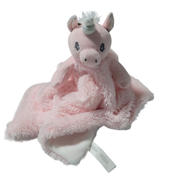 Trend Lab Shimmer Unicorn Lovey Security Blanket Pink White Baby Soother Toy - Picture 1 of 5